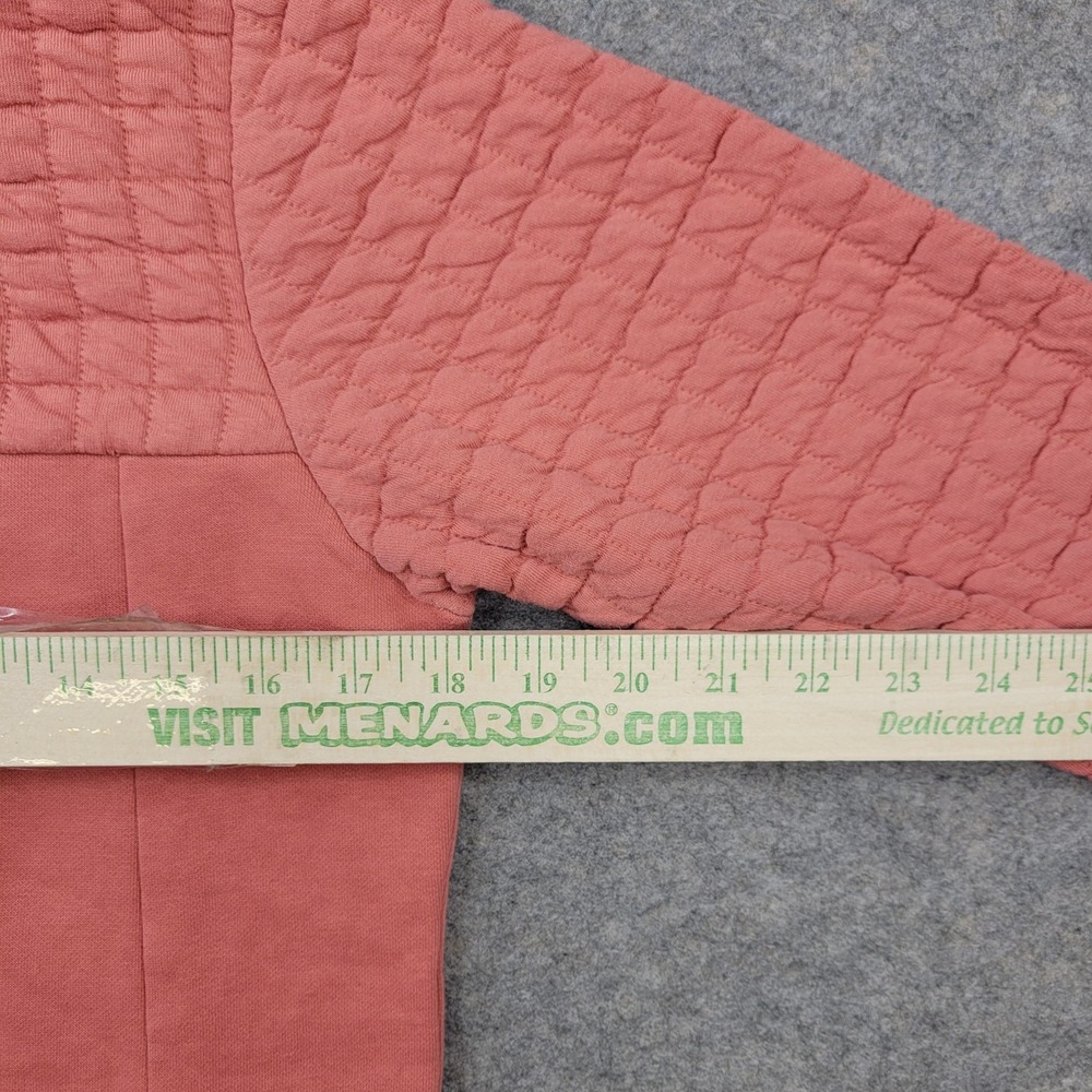 Columbia Sweater Womens Small Pink Quilted Mock Neck Snap Fleece Pullover Top - Picture 6 of 6